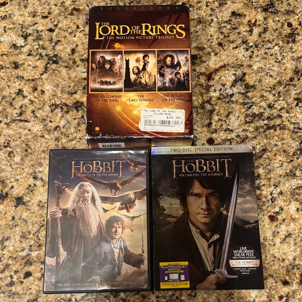 The Lord of the Rings & The Hobbit DVD Collection - 5 movies